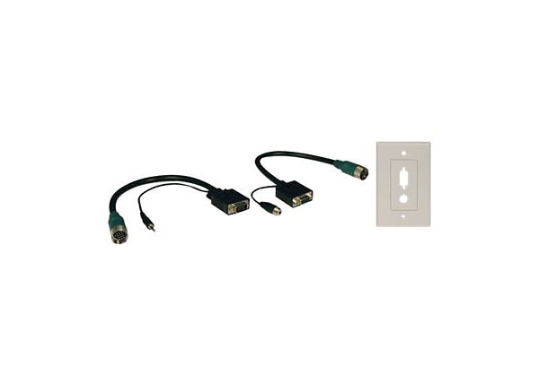 Tripp Lite Easy Pull Type-A VGA Connector Kit RGB Style with Audio and Faceplate M/F - VGA / audio cable kit - 30 cm