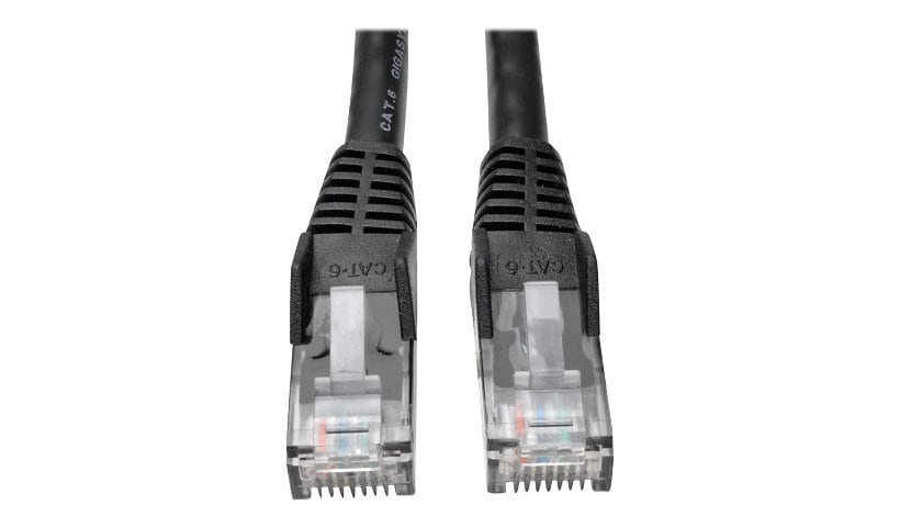 Eaton Tripp Lite Series Cat6 Gigabit Snagless Molded (UTP) Ethernet Cable (RJ45 M/M), PoE, Black, 1 ft. (0.31 m) - patch