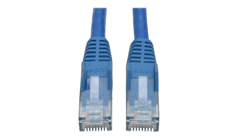 Eaton Tripp Lite Series Cat6 Gigabit Snagless Molded (UTP) Ethernet Cable (RJ45 M/M), PoE, Blue, 1 ft. (0.31 m) - patch