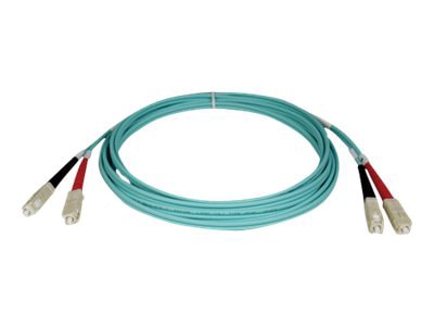 Tripp Lite 15M 10Gb Duplex Multimode 50/125 OM3 LSZH Fiber Optic Patch Cable SC/SC Aqua 50' 50ft 15 Meter - patch cable
