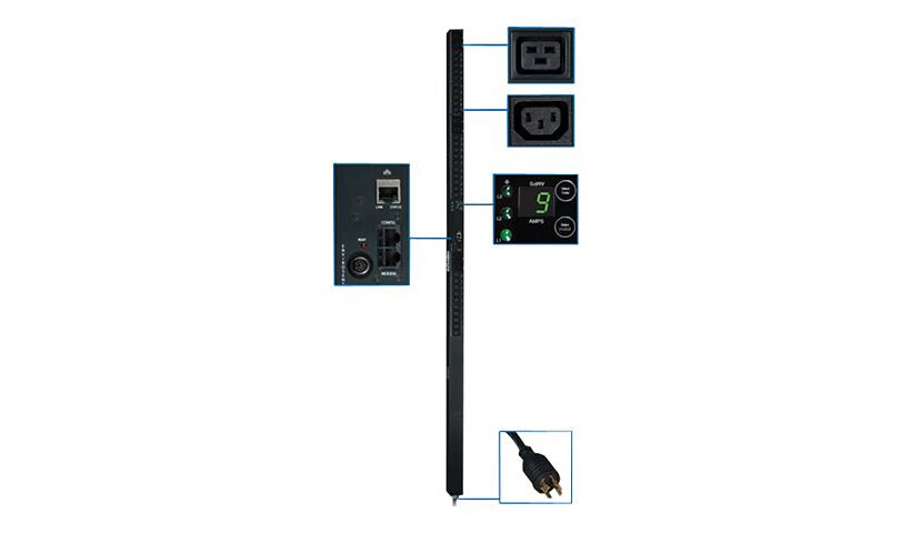 Tripp Lite PDU 3-Phase Monitored 208V 5.7kW L15-20P 30 C13; 6 C19 0URM - ve