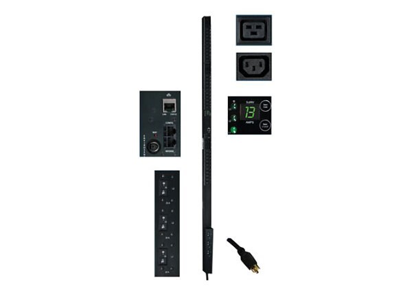 Tripp Lite PDU 3-Phase Monitored 208V 8.6kW L15-30P 30 C13; 6 C19 0URM - vertical rackmount - power distribution unit -