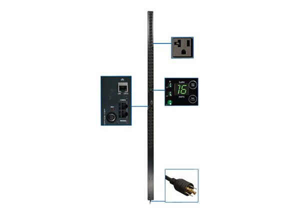 Tripp Lite PDU 3-Phase Monitored 120V 5.7kW L21-20P 36 5-15/20R 0URM - vertical rackmount - power distribution unit -
