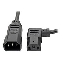 Eaton Tripp Lite Series Power Extension Cord, Left-Angle C13 to C14 PDU Style - 10A, 250V, 18 AWG, 2 ft. (0.61 m), Black