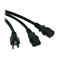Eaton Tripp Lite Series Y Splitter Power Cable, NEMA 5-15P to 2x C13 - 10A, 125V, 18 AWG, 6 ft. (1.83 m), Black - power