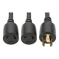 Tripp Lite Heavy Duty Power Y Splitter Cable 20A 10AWG L6-20P, 2x L6-20R 1'