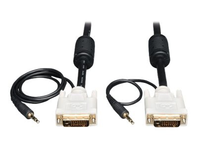 Tripp Lite 10ft DVI Dual Link Digital TMDS Monitor Cable with Audio Cable DVI-D 3.5mm M/M 10' - VGA / audio cable - 3 m