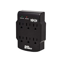 Tripp Lite Surge Protector Wallmount Direct Plug In 120V 6 Outlet 750 Joules Black - surge protector - 1800 Watt