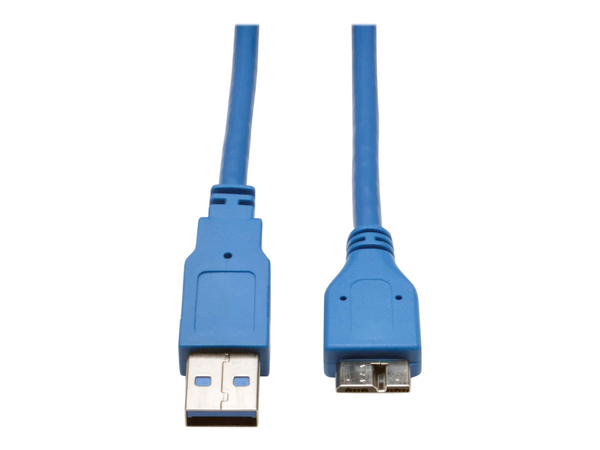 Eaton Tripp Lite Series USB 3.0 SuperSpeed Device Cable (A to Micro-B M/M), Blue, 6 ft. (1,83 m) - USB cable - USB Type