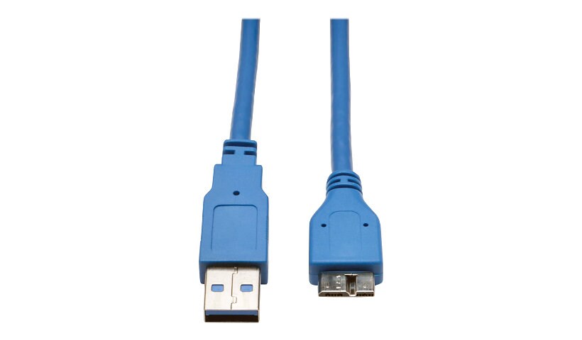 Eaton Tripp Lite Series USB 3.0 SuperSpeed Device Cable (A to Micro-B M/M), Blue, 6 ft. (1.83 m) - USB cable - USB Type