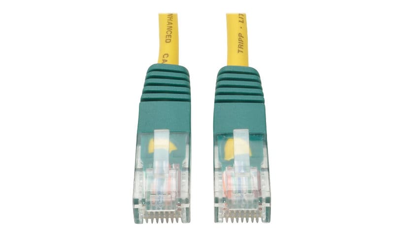 Eaton Tripp Lite Series Cat5e 350 MHz Crossover Molded (UTP) Ethernet Cable (RJ45 M/M), PoE - Yellow, 25 ft. (7.62 m) -