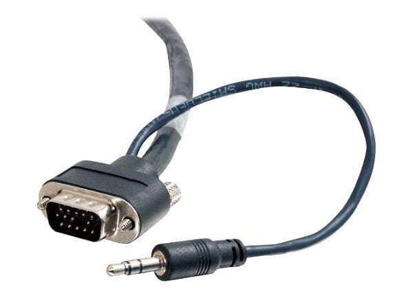 C2G 35' Plenum Audio and Video Cable with 3.5mm Rounded Low Profile Male to Male Connectors