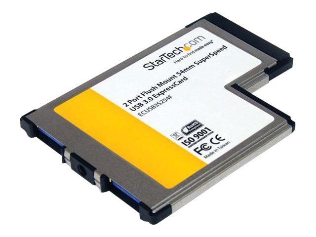 StarTech.com 2 Port Flush Mount ExpressCard USB 3.0 Card Adapter w/UASP 5Gb