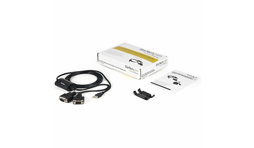 StarTech.com 2 Port FTDI USB to Serial RS232 Adapter Cable COM Retention