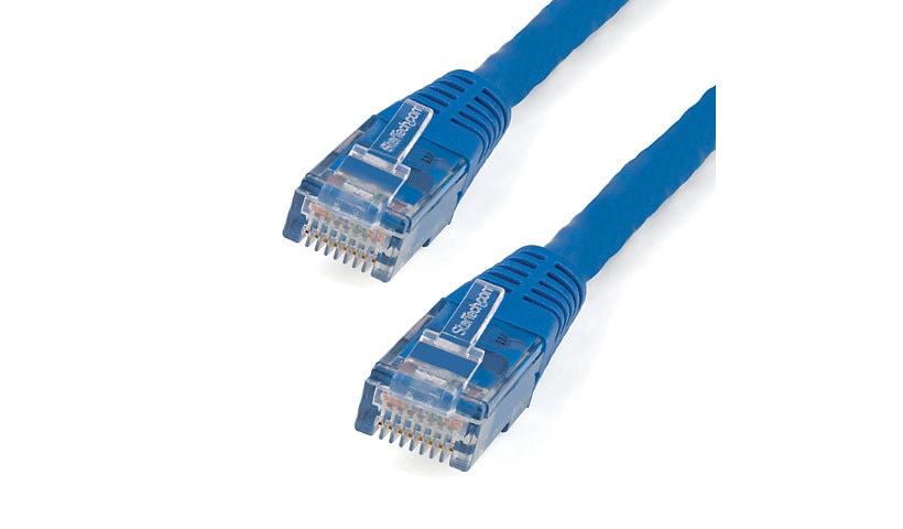 StarTech.com 25ft CAT6 Ethernet Cable - Blue CAT 6 Gigabit Wire 100W PoE 650MHz Molded Patch Cord