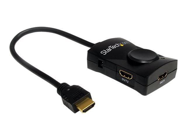 StarTech.com 2 Port HDMI Splitter 1 In 2 Out with Audio - USB Powered
