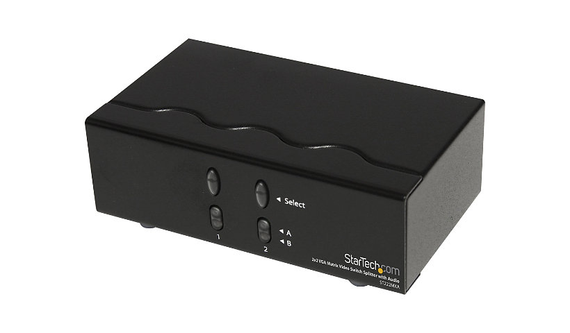 StarTech.com 2x2 VGA Matrix Video Switch Splitter with Audio