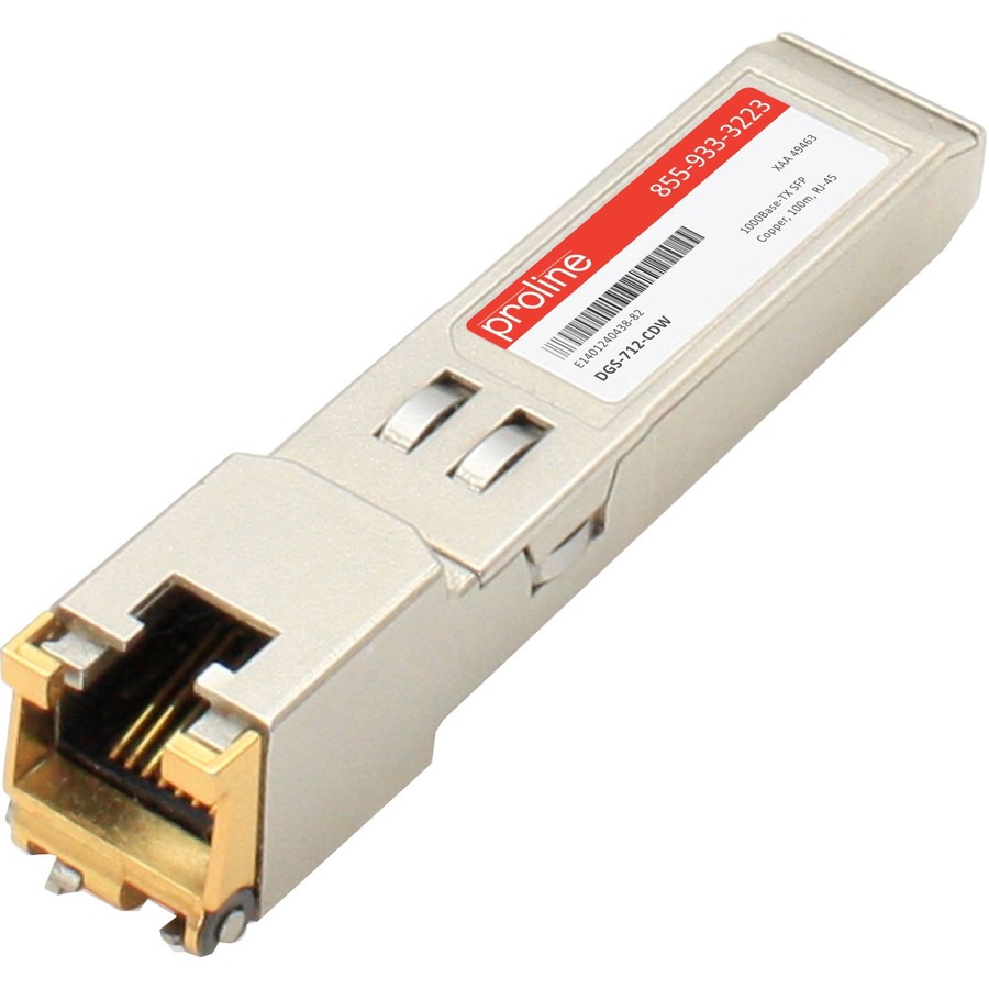 Proline D-Link DGS-712 Compatible TAA Compliant 10/100/1000Base-TX SFP Transceiver (Copper, 100m, RJ-45)