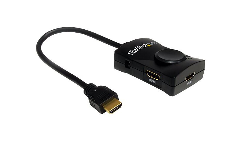 StarTech.com 2 Port HDMI Splitter 1 In 2 Out with Audio - USB Powered