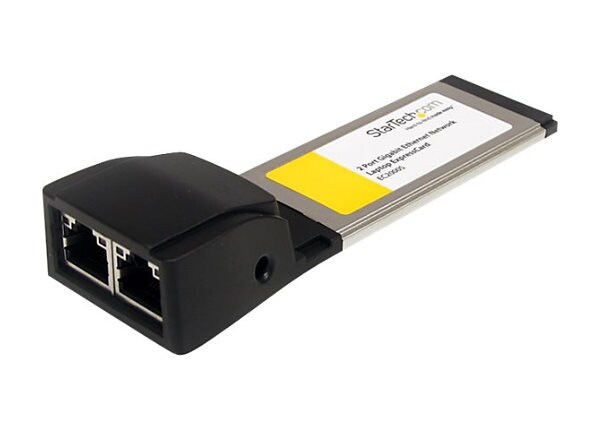 StarTech.com Dual Port ExpressCard Gigabit Laptop Ethernet NIC Network Adapter Card - network adapter