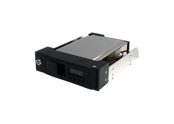 StarTech.com 5.25in Trayless Hot Swap Mobile Rack for 3.5in SATA HDD with LCD & Fan - storage mobile rack