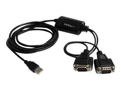 StarTech.com USB to Serial Adapter - 2 Port - COM Port Retention - FTDI - USB to RS232 Adapter Cable - USB to Serial