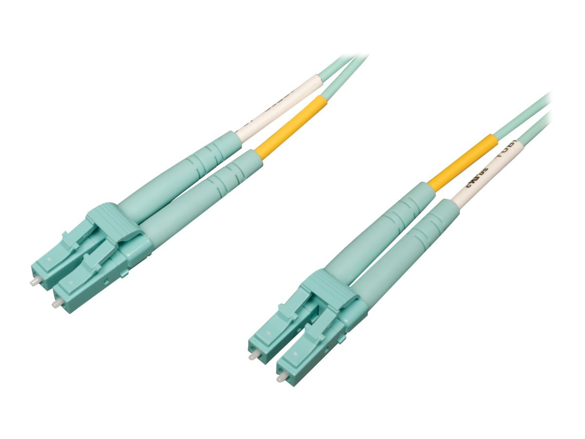 Tripp Lite 1M 10Gb/100Gb Duplex Multimode 50/125 OM4 Fiber Cable LC/LC Aqua