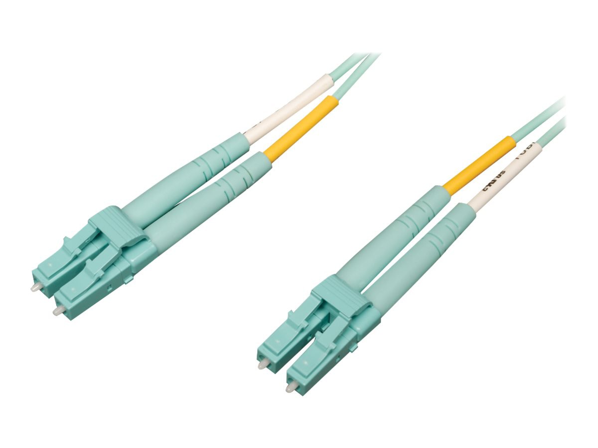 Tripp Lite 5M 10Gb/100Gb Duplex Multimode 50/125 OM4 Fiber Cable LC/LC Aqua