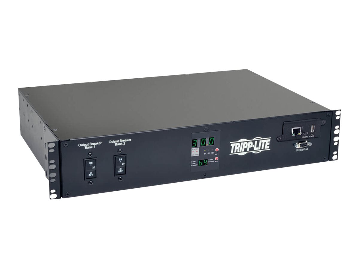 Tripp Lite PDU Switched ATS 208V 30A 16 C13; 2 C19; 1 L6-30R Horizontal 2U - horizontal rackmount - power distribution