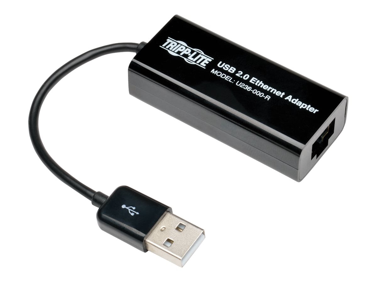 Tripp Lite USB 2.0 Hi-Speed to Gigabit Ethernet NIC Network Adapter White 10/100 Mbps - network adapter - USB 2.0 -