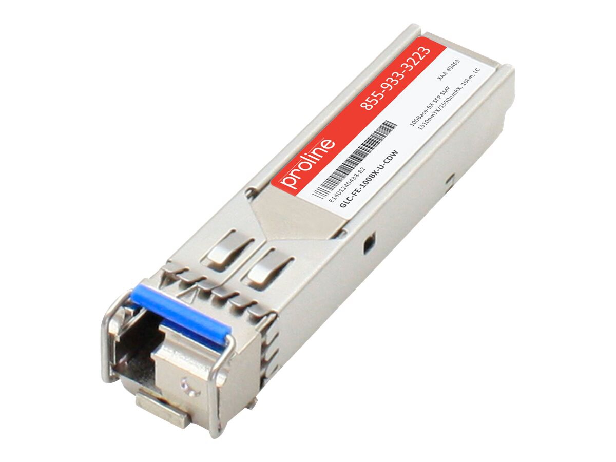 Proline Cisco GLC-FE-100BX-U Compatible SFP TAA Compliant Transceiver - SFP (mini-GBIC) transceiver module - 100Mb LAN