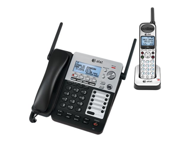AT&T SynJ SB67138 - cordless phone with answering system - 3-way call capability - black
