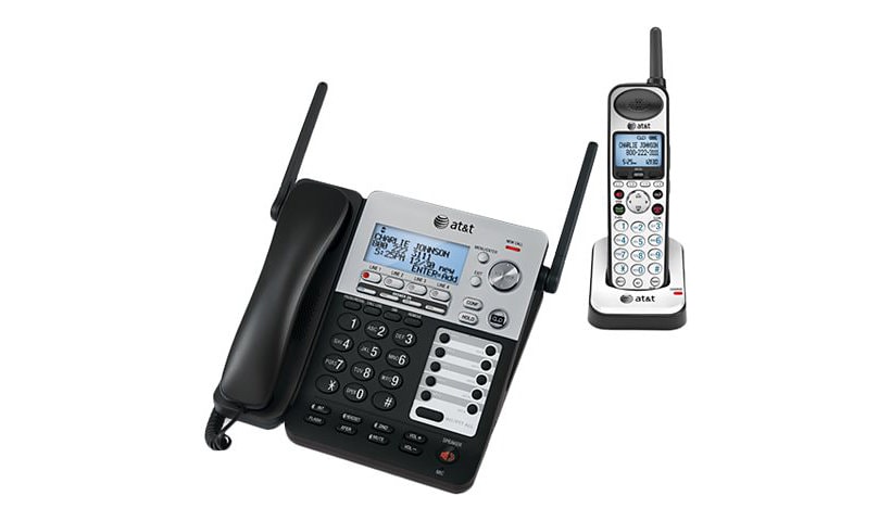 AT&T SynJ SB67138 - cordless phone with answering system - 3-way call capability - black