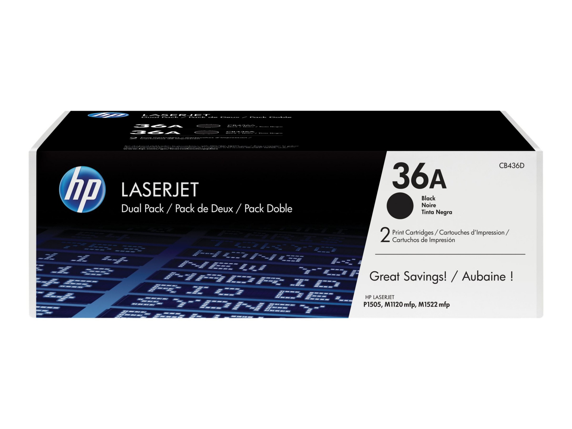 HP 36A (CB436D) Original Toner Cartridge - Dual Pack