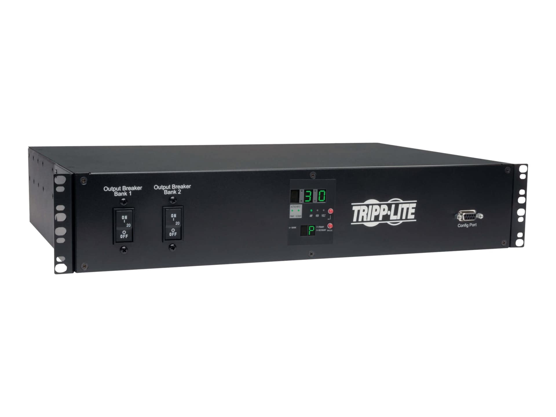 Tripp Lite PDU Metered ATS 208V / 240V 30A 16 C13; 2 C19; 1 L6-30R 2URM TAA - horizontal rackmount - power distribution