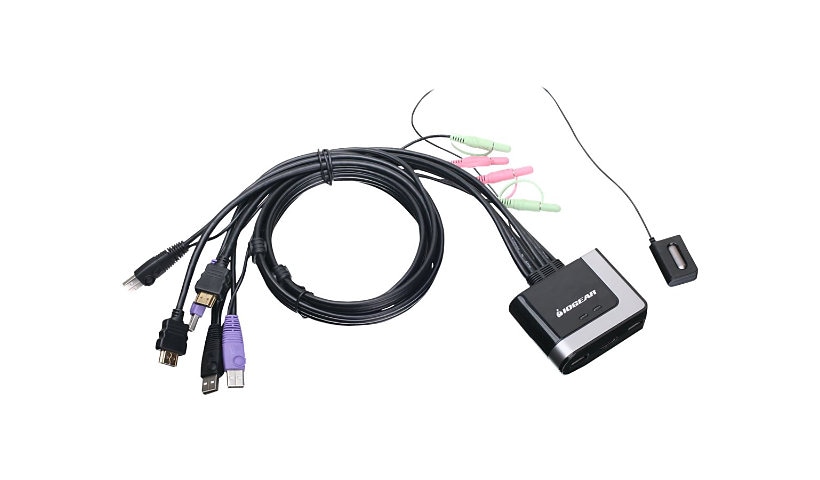 IOGEAR 2-Port HDMI Cable KVM Switch with Audio GCS62HU - KVM / audio / USB