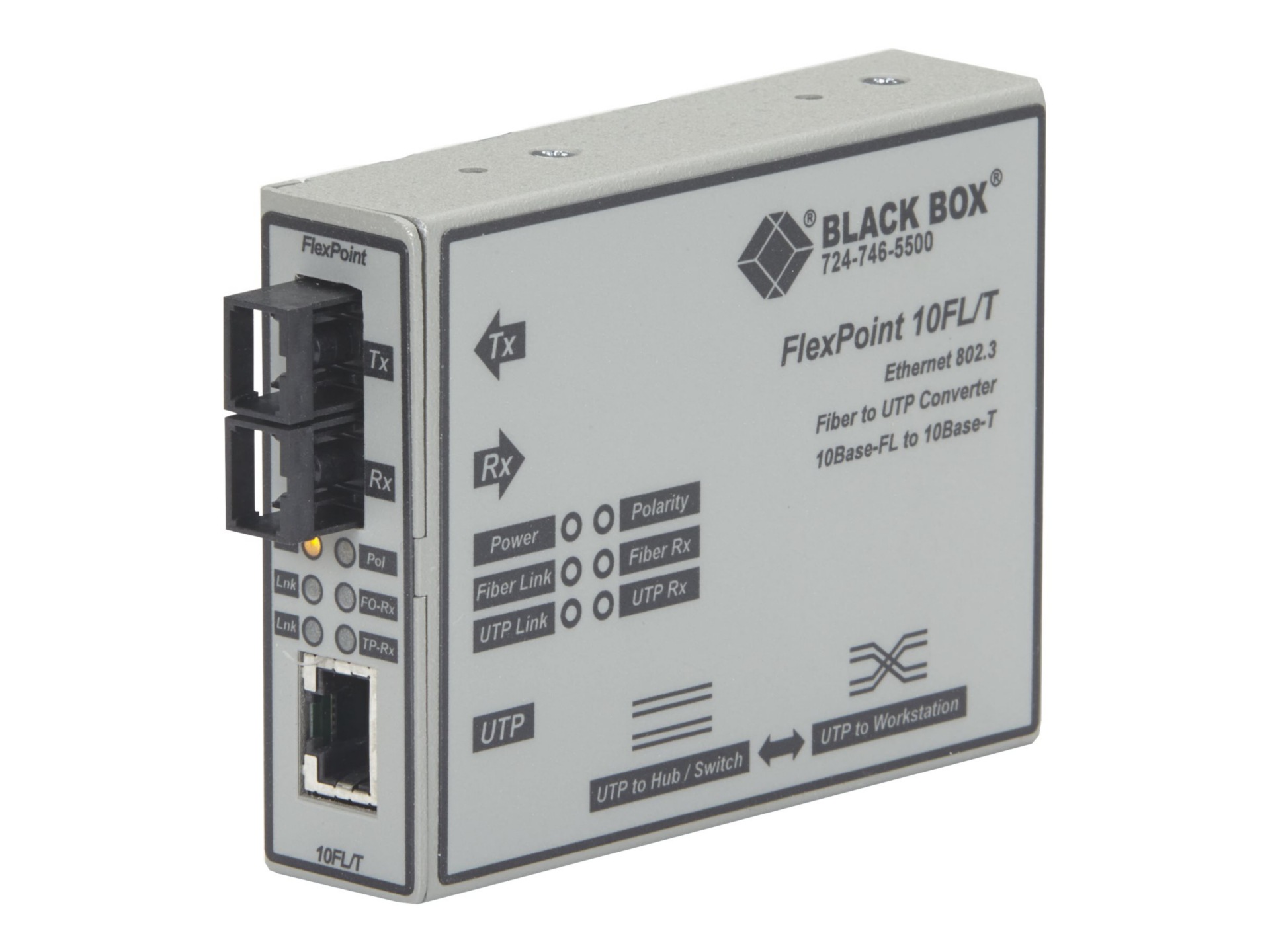 Black Box FlexPoint Modular Media Converter - fiber media converter - 10Mb LAN