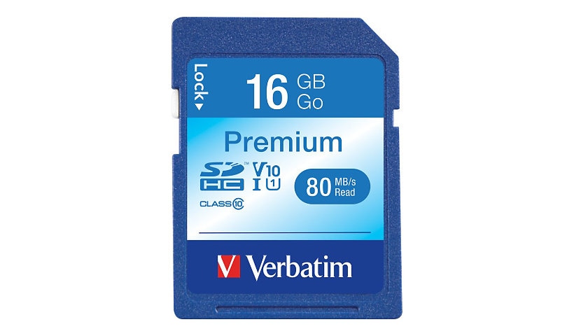 Verbatim Premium - flash memory card - 16 GB - SDHC UHS-I