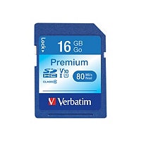 Verbatim Premium - flash memory card - 16 GB - SDHC UHS-I