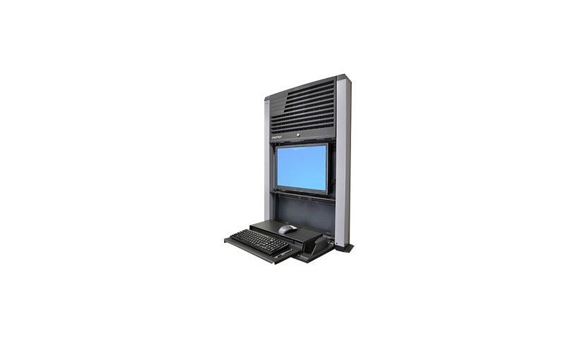 Ergotron Sit-Stand Enclosure - meuble de rangement - pour écran LCD/clavier/souris/processeur - noir charbon