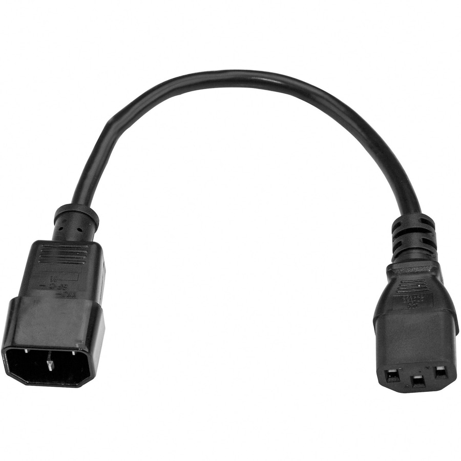 StarTech.com 3ft (1m) Power Extension Cord C14 to C13 10A 125V Computer Power Cord Extension