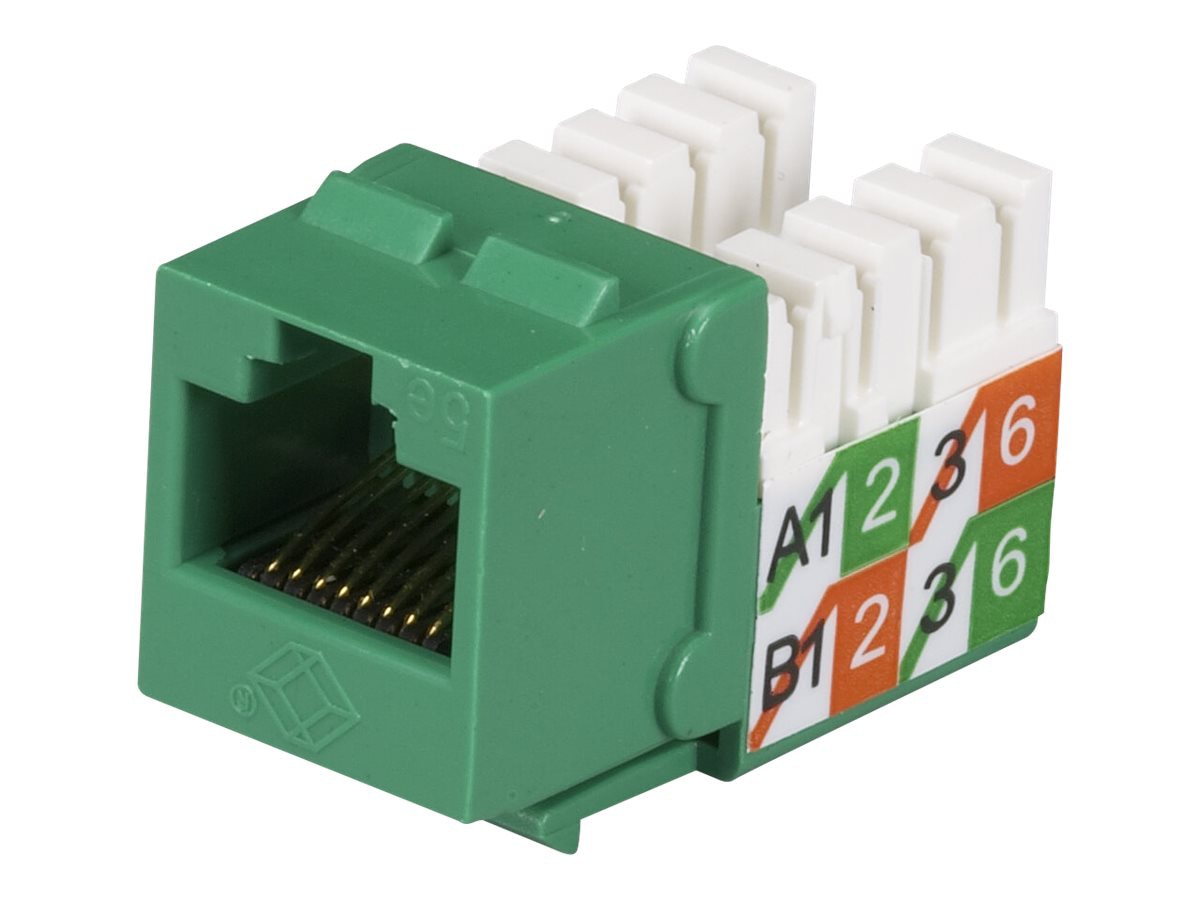 Black Box GigaBase2 CAT5e Green RJ45 110 Keystone Jack ETL Verified