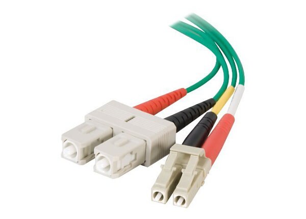 C2G 1m LC-SC 50/125 OM2 Duplex Multimode PVC Fiber Optic Cable - Green - patch cable - 1 m - green