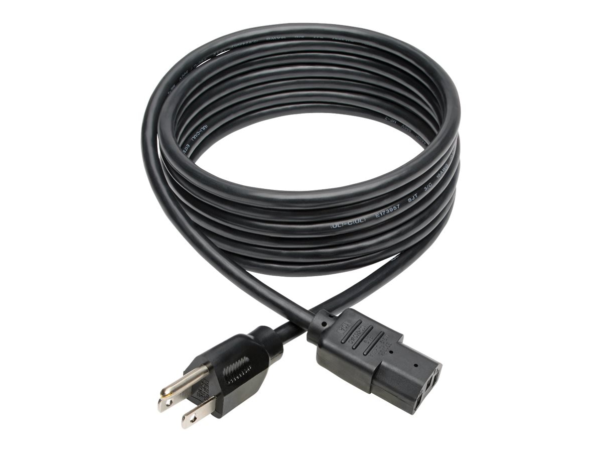 Thumbnail 2 of 13 for Eaton Tripp Lite Series Desktop Computer AC Power Cable, NEMA 5-15P to C13 - 10A, 125V, 18 AWG, 10 ft. (3.05 m), Black -