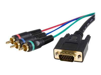 StarTech.com 3 ft HD15 to Component RCA Breakout Cable Adapter - M/M - VGA cable - 3 ft