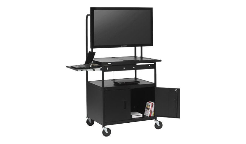 Bretford Basics Flat Panel Multimedia Cart FP42MULC-E5BK - cart - for monitor / notebook - black powder