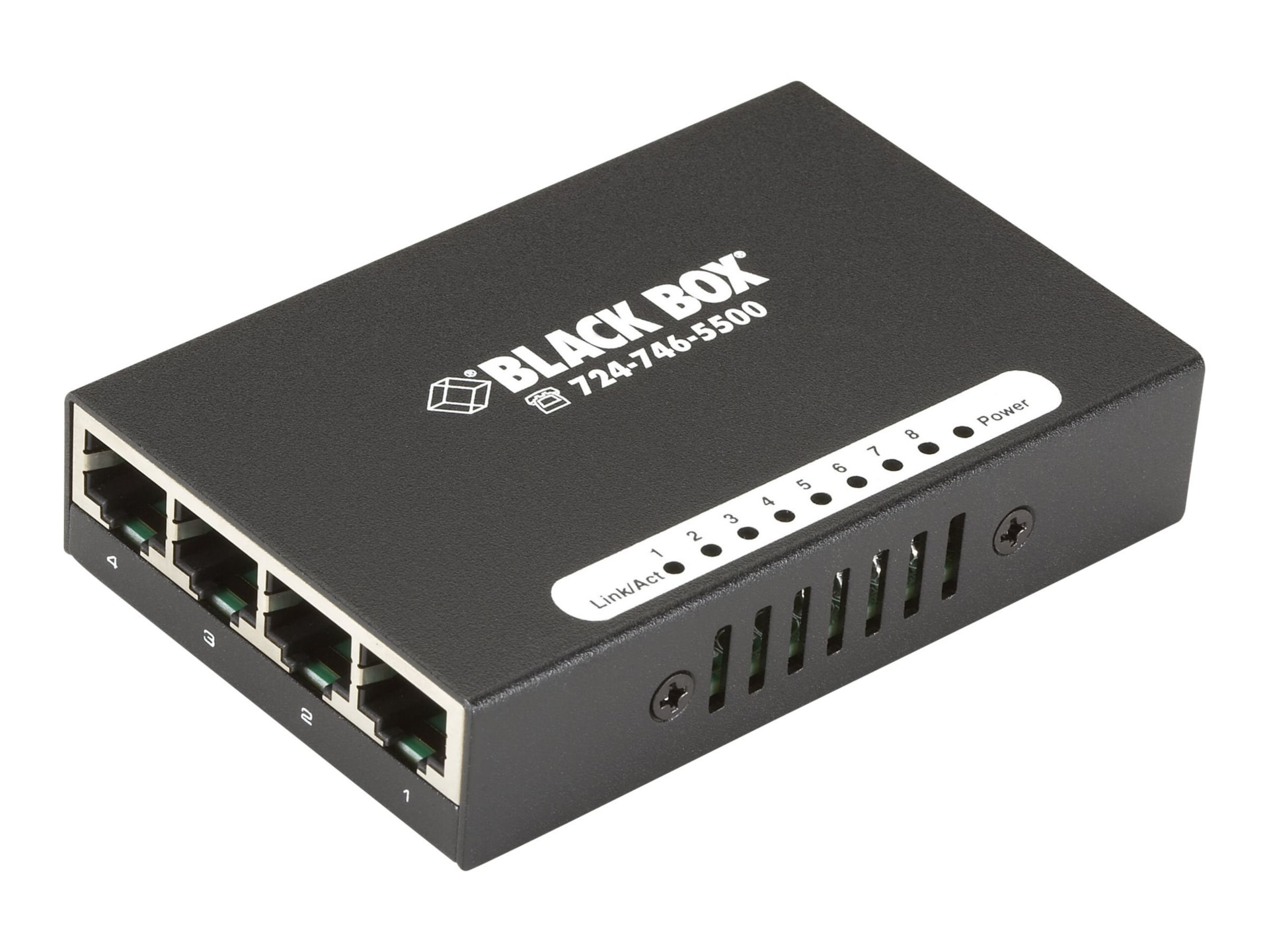 Black Box 8 Port 10/100 Autosensing Fast Ethernet Switch, AC or USB Powered