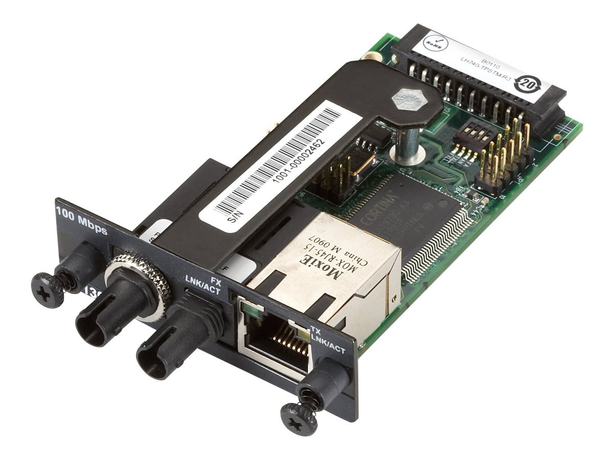 Black Box Modular Media Converter, RJ45 to ST, 1310nm Multimode, 100Mbps
