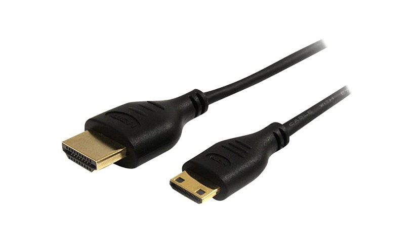 StarTech.com 3ft Mini HDMI to HDMI Cable with Ethernet, 4K 30Hz High Speed Slim Mini HDMI 1.4 (Type-C) Device to HDMI