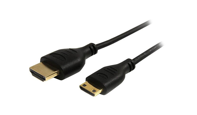 StarTech.com 6ft Mini HDMI to HDMI Cable with Ethernet, 4K 30Hz High Speed Slim Mini HDMI 1.4 (Type-C) Device to HDMI
